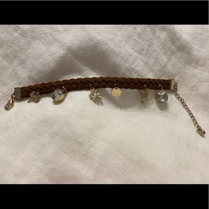 Leather braided bracelet with charms!